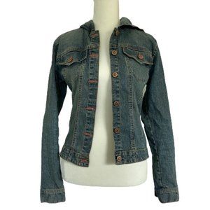 Rampage Denim Jacket with Buttons and Hood